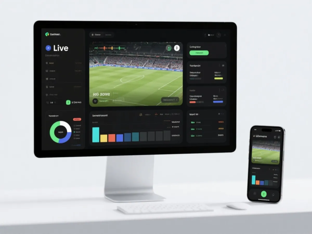 体育赛事直播与实时数据界面示意